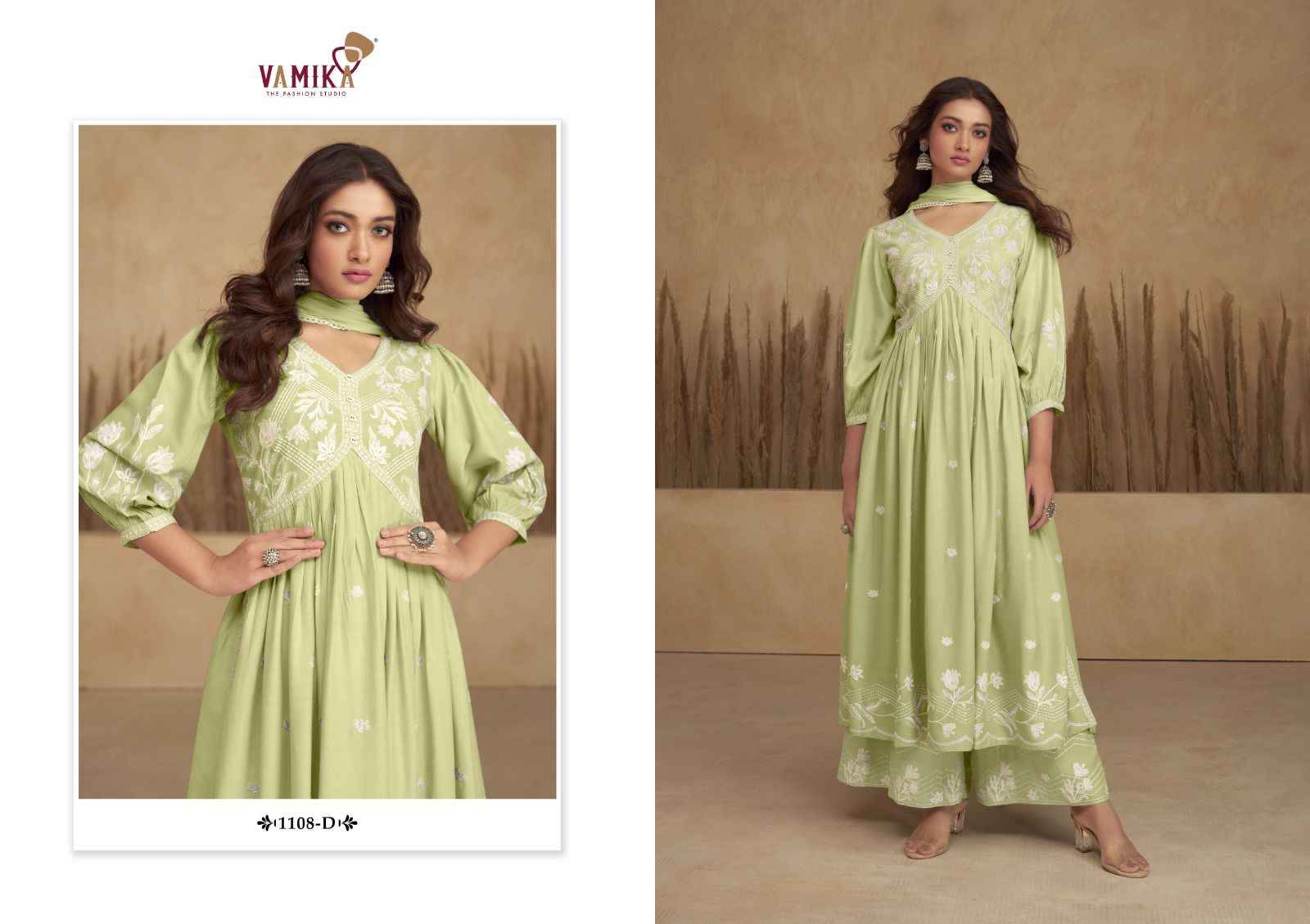 VAMIKA AADHIRA VOL-6 VISCOSE WITH HEAVY LUCKNOWI DESIGNER READYMADE NAYRA STYLE SUITS