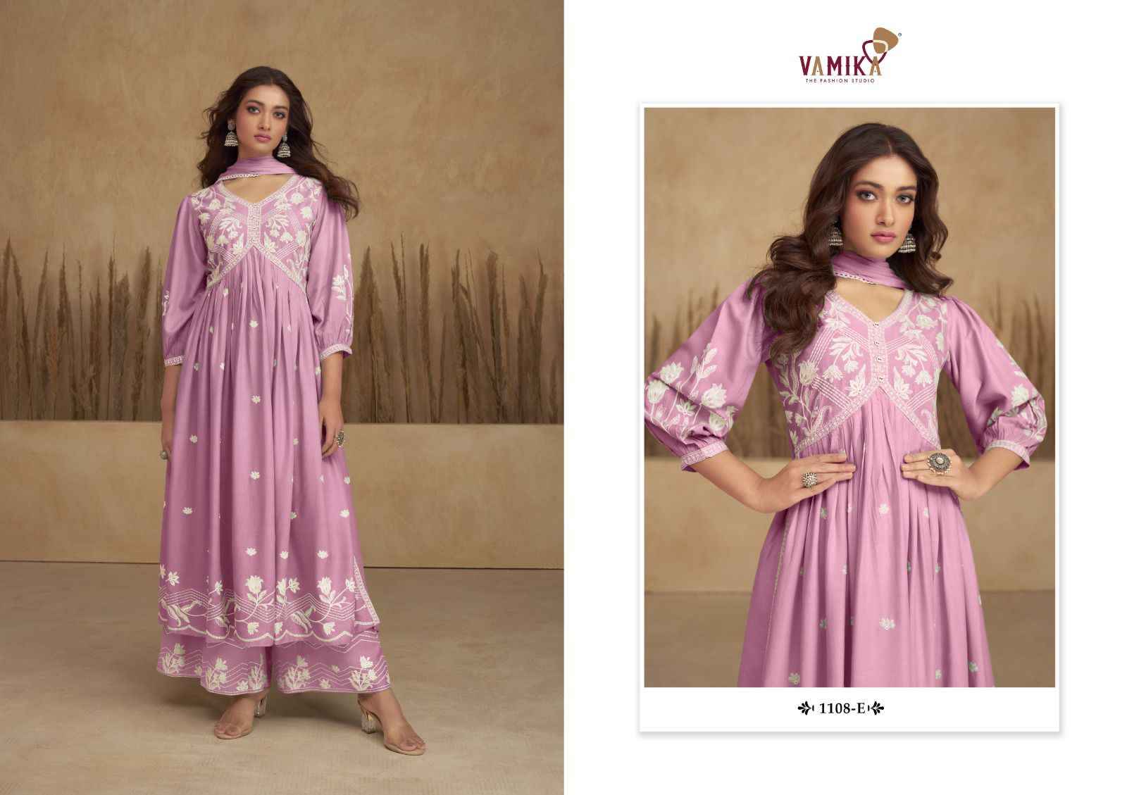 VAMIKA AADHIRA VOL-6 VISCOSE WITH HEAVY LUCKNOWI DESIGNER READYMADE NAYRA STYLE SUITS