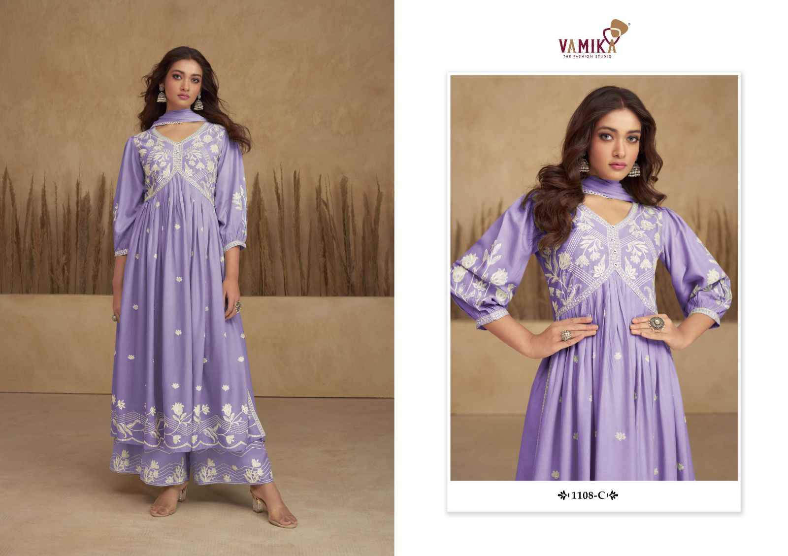 VAMIKA AADHIRA VOL-6 VISCOSE WITH HEAVY LUCKNOWI DESIGNER READYMADE NAYRA STYLE SUITS