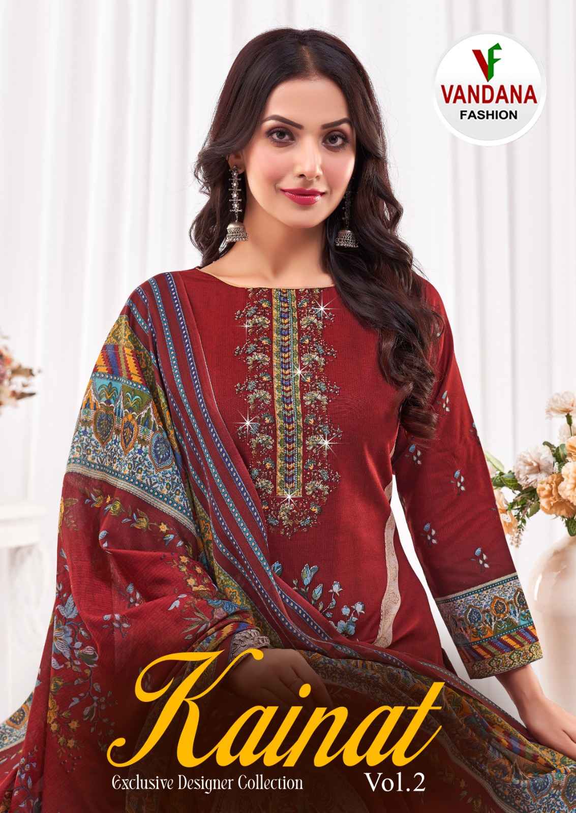 VANDANA FASHION KAINAT VOL 2 COTTON DRESS MATERIAL CATALOG WHOLESALE PRICE