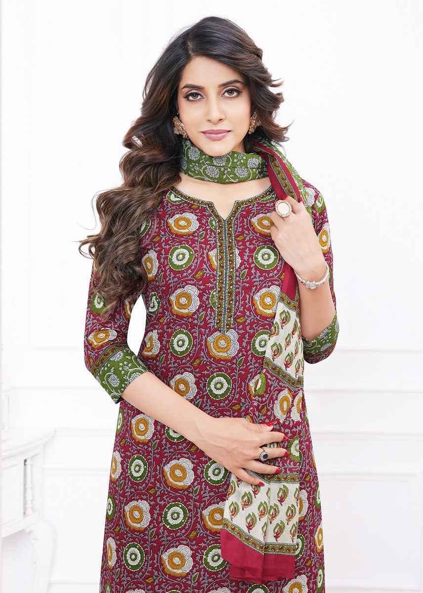 Aarvi Kalamkari Vol 1 Cotton Kurti Combo With Katha Work 10 pcs Catalogue - Surat Wholesale Market