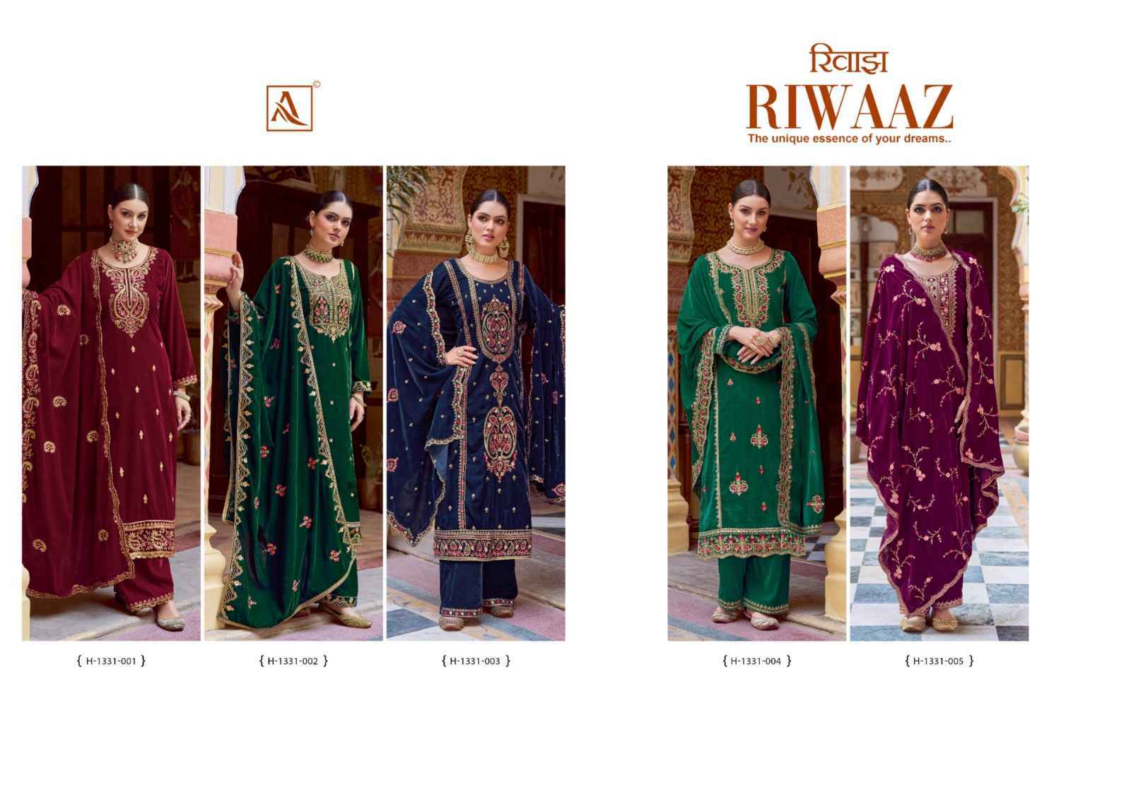 Alok Riwaaz Velvet Dress Material 5 pcs Catalogue - Surat Wholesale Market