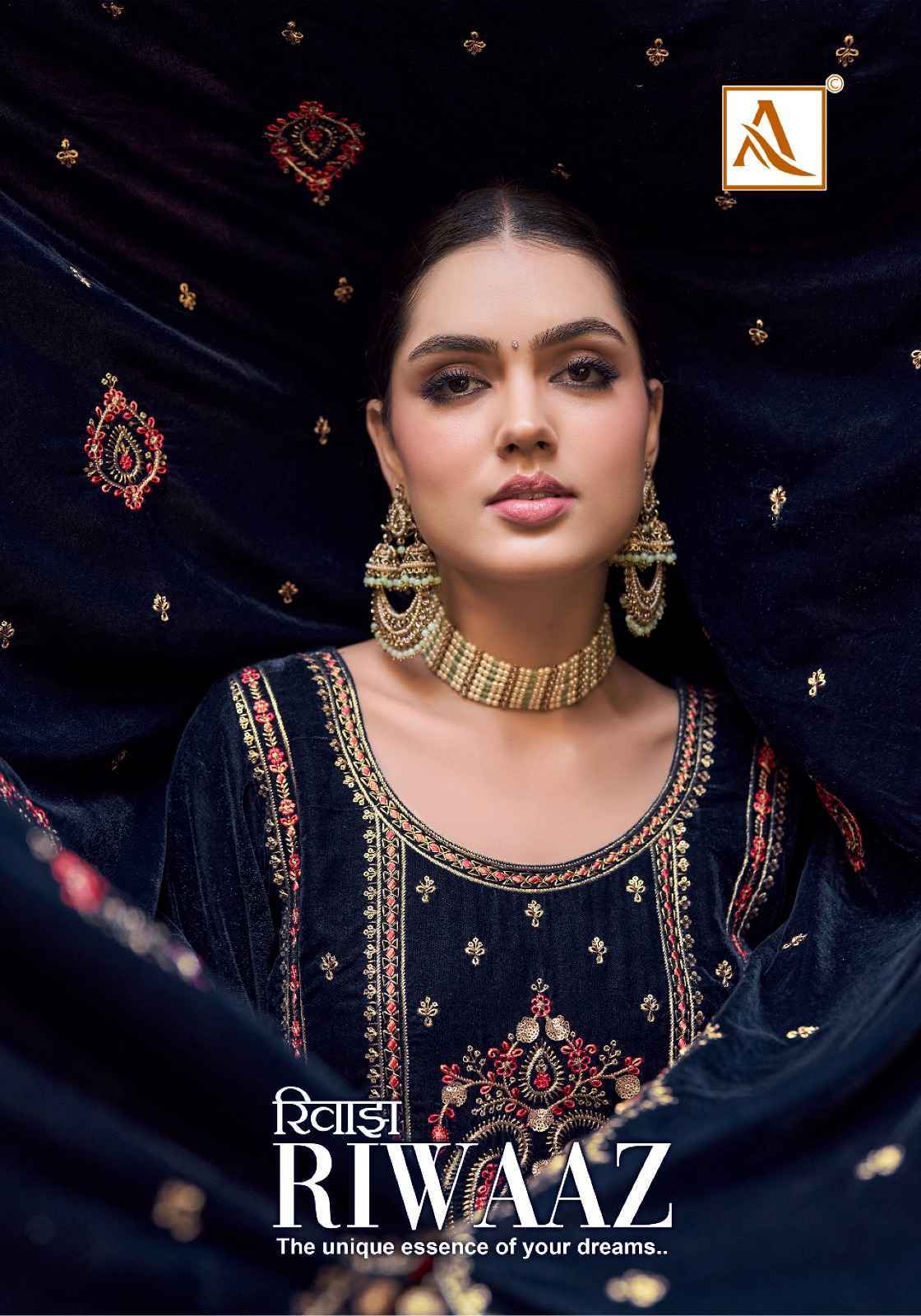 Alok Riwaaz Velvet Dress Material 5 pcs Catalogue - Surat Wholesale Market