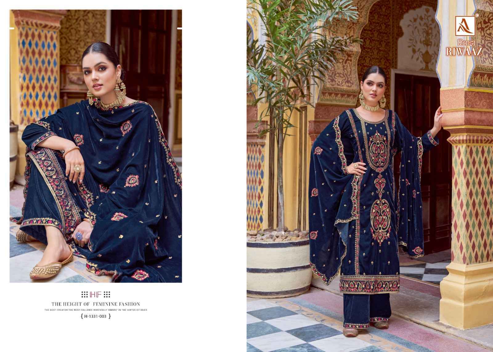 Alok Riwaaz Velvet Dress Material 5 pcs Catalogue - Surat Wholesale Market