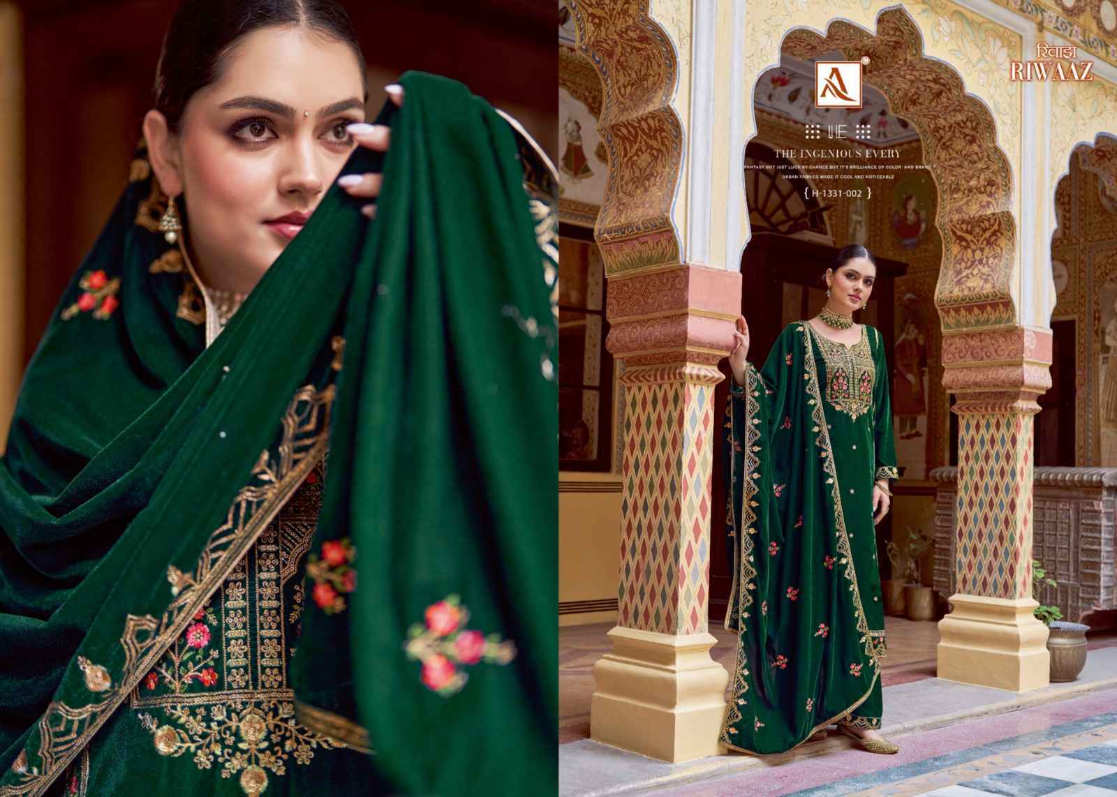 Alok Riwaaz Velvet Dress Material 5 pcs Catalogue - Surat Wholesale Market