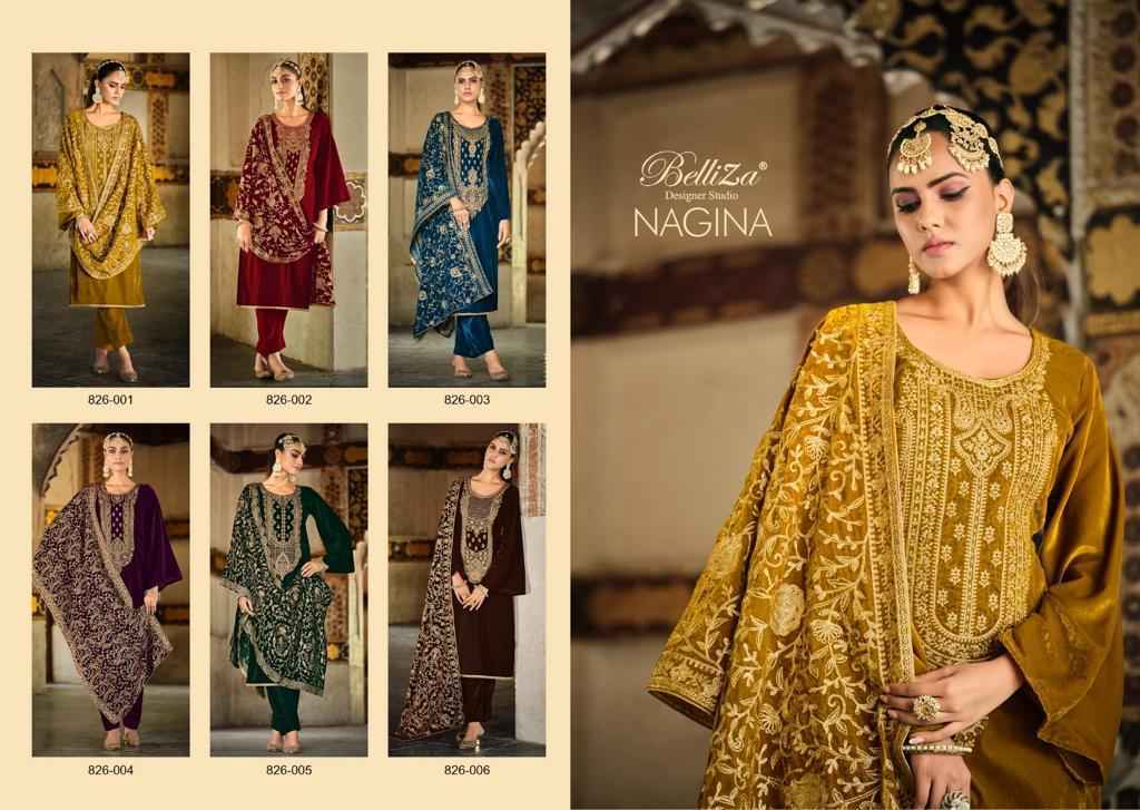 Belliza Nagina Velvet Suits - Surat Wholesale Market