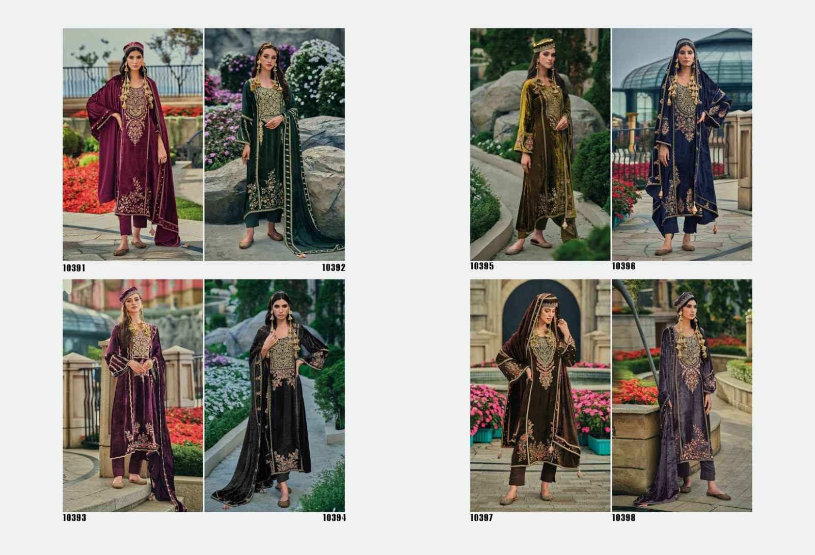 Cindrella Hasrat Velvet Dress Material 8 pcs Catalogue - Surat Wholesale Market