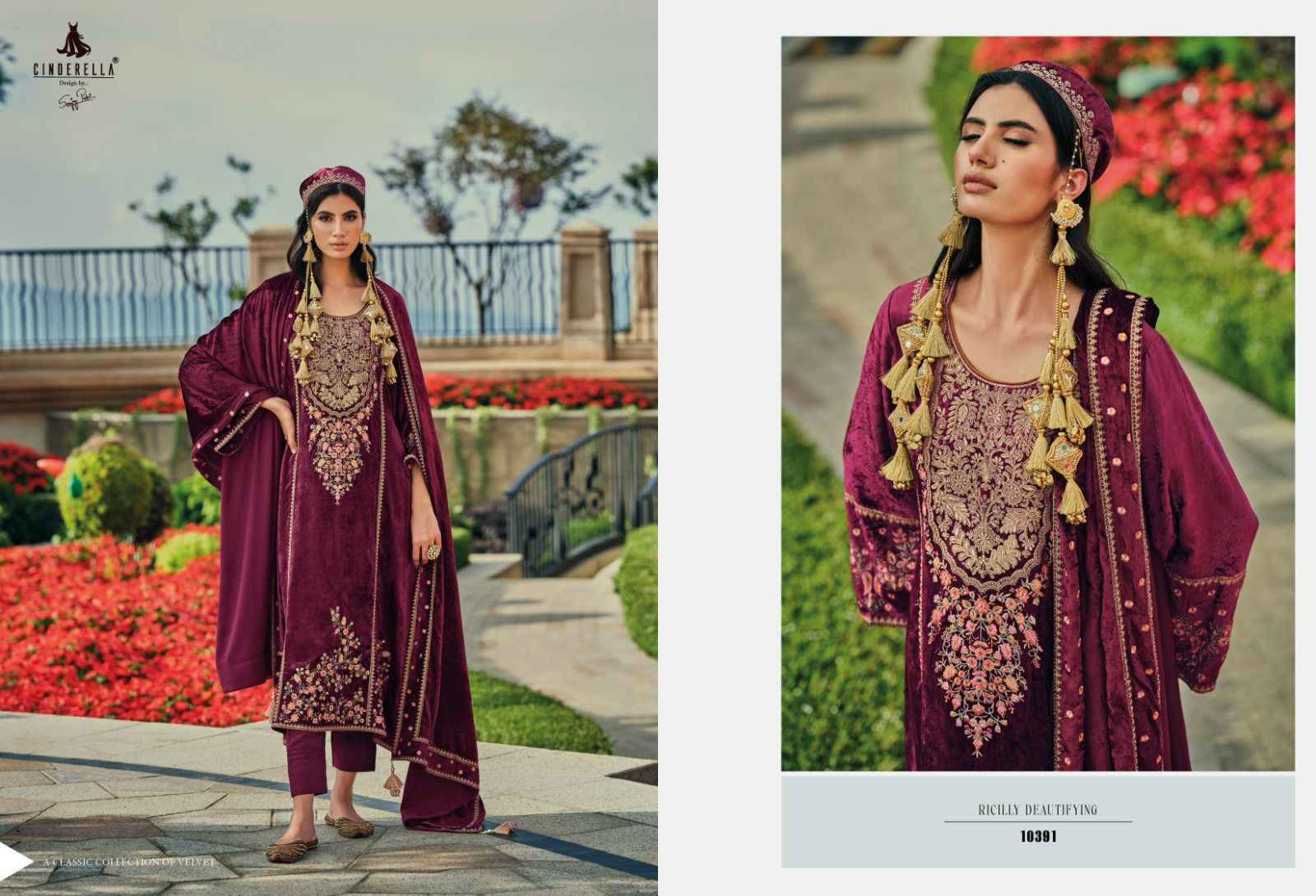 Cindrella Hasrat Velvet Dress Material 8 pcs Catalogue - Surat Wholesale Market