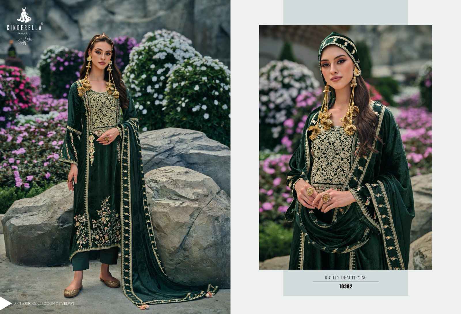 Cindrella Hasrat Velvet Dress Material 8 pcs Catalogue - Surat Wholesale Market