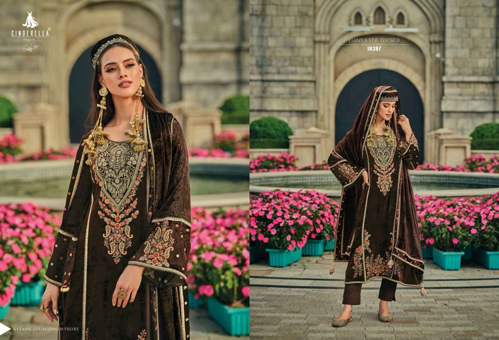 Cindrella Hasrat Velvet Dress Material 8 pcs Catalogue - Surat Wholesale Market