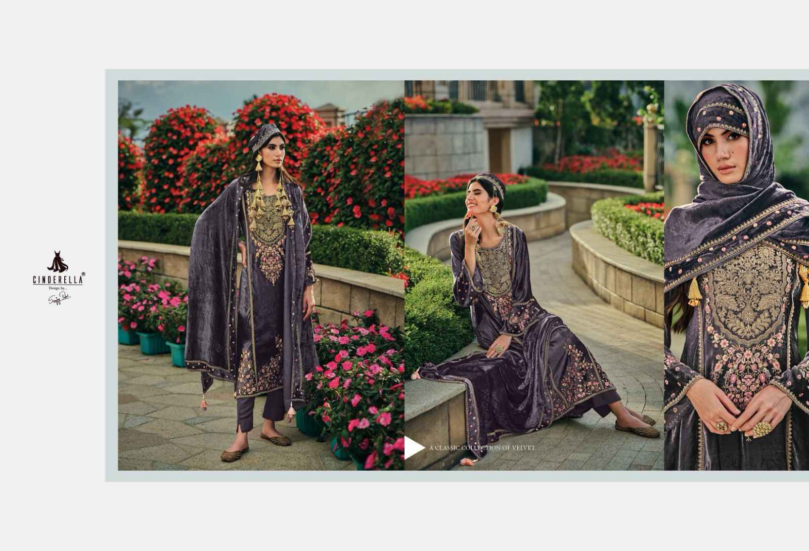 Cindrella Hasrat Velvet Dress Material 8 pcs Catalogue - Surat Wholesale Market