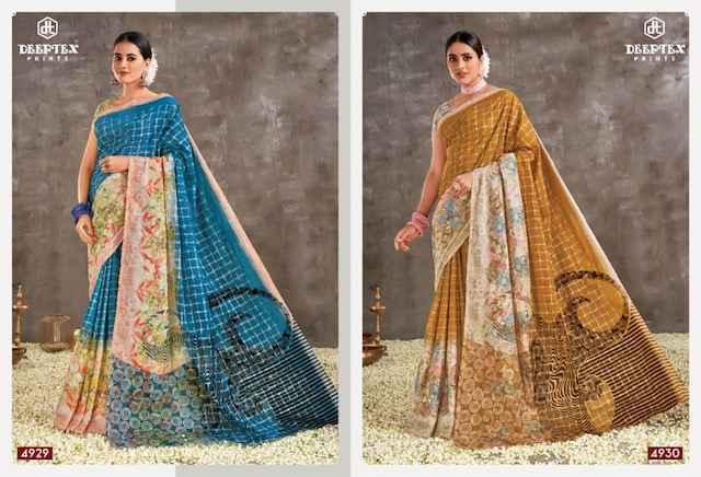 Deeptex Mother India Vol 49 Cotton Saree 30 pcs Catalogue - Surat Wholesale Market