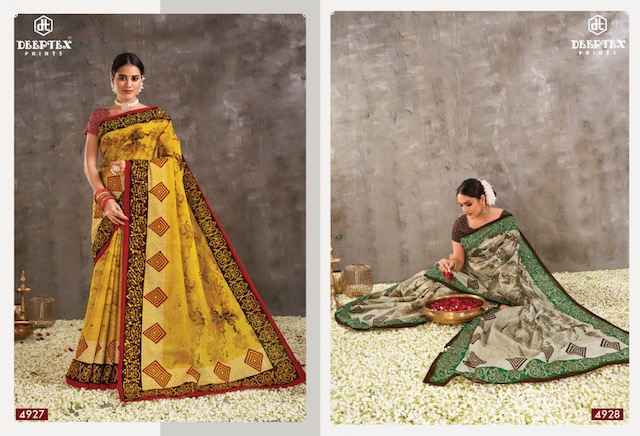Deeptex Mother India Vol 49 Cotton Saree 30 pcs Catalogue - Surat Wholesale Market