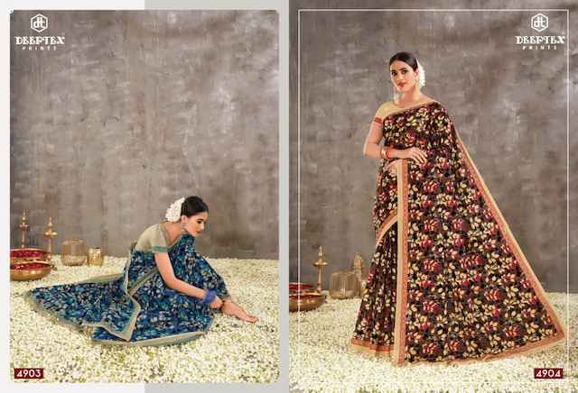 Deeptex Mother India Vol 49 Cotton Saree 30 pcs Catalogue - Surat Wholesale Market