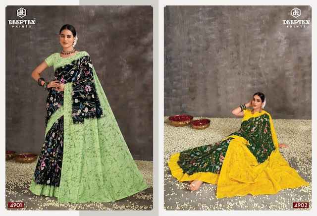 Deeptex Mother India Vol 49 Cotton Saree 30 pcs Catalogue - Surat Wholesale Market