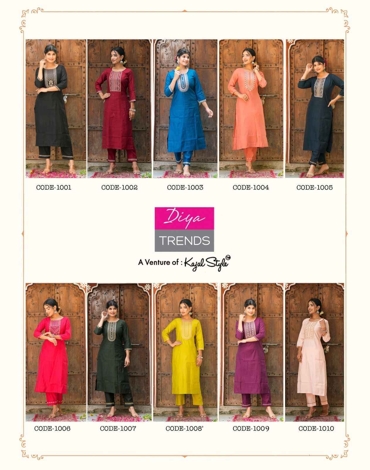 Diya Trends Satrangi Muslin Kurti Combo 10 pcs Catalogue - Surat Wholesale Market