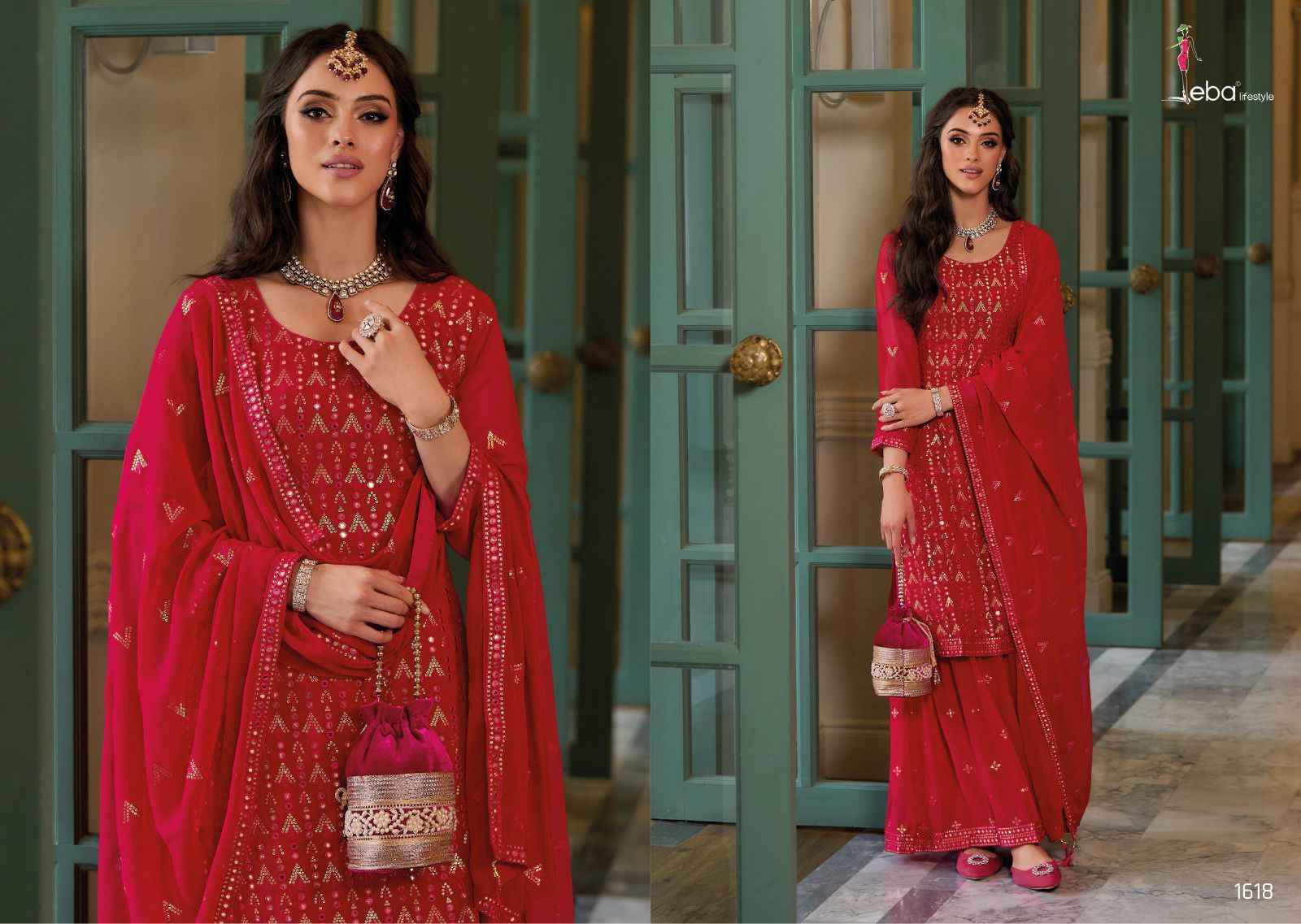 Eba Lifestyle Dillagi Georgette Dress Material 3 pcs Catalogue