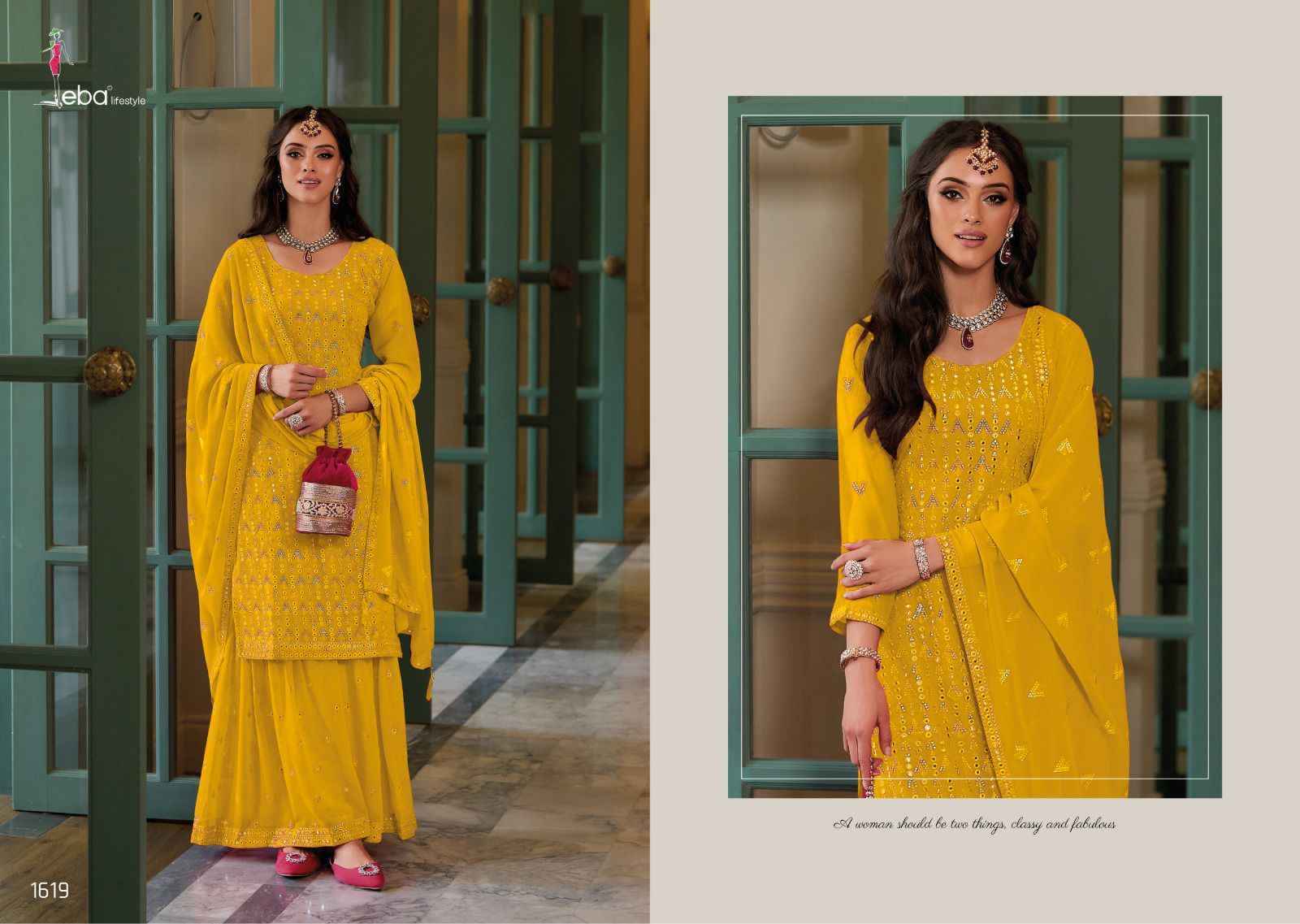 Eba Lifestyle Dillagi Georgette Dress Material 3 pcs Catalogue