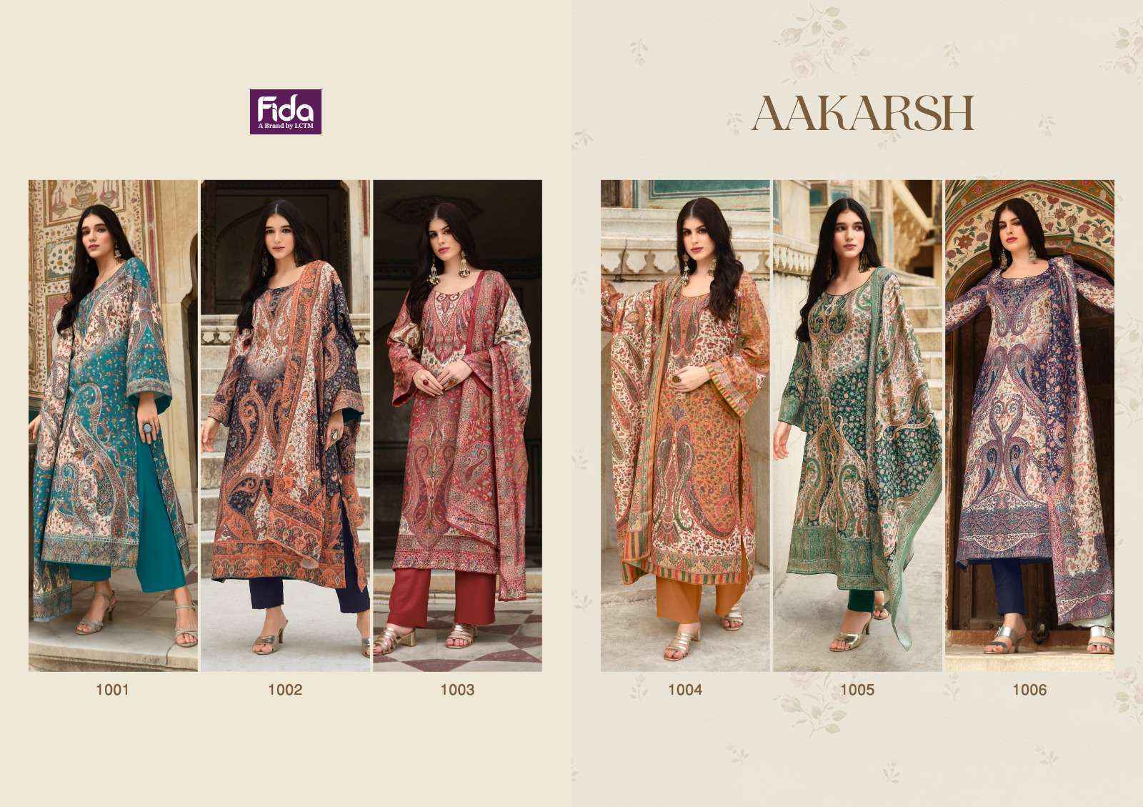 Fida Aakrash Wool Dress Material 6 pcs Catalogue