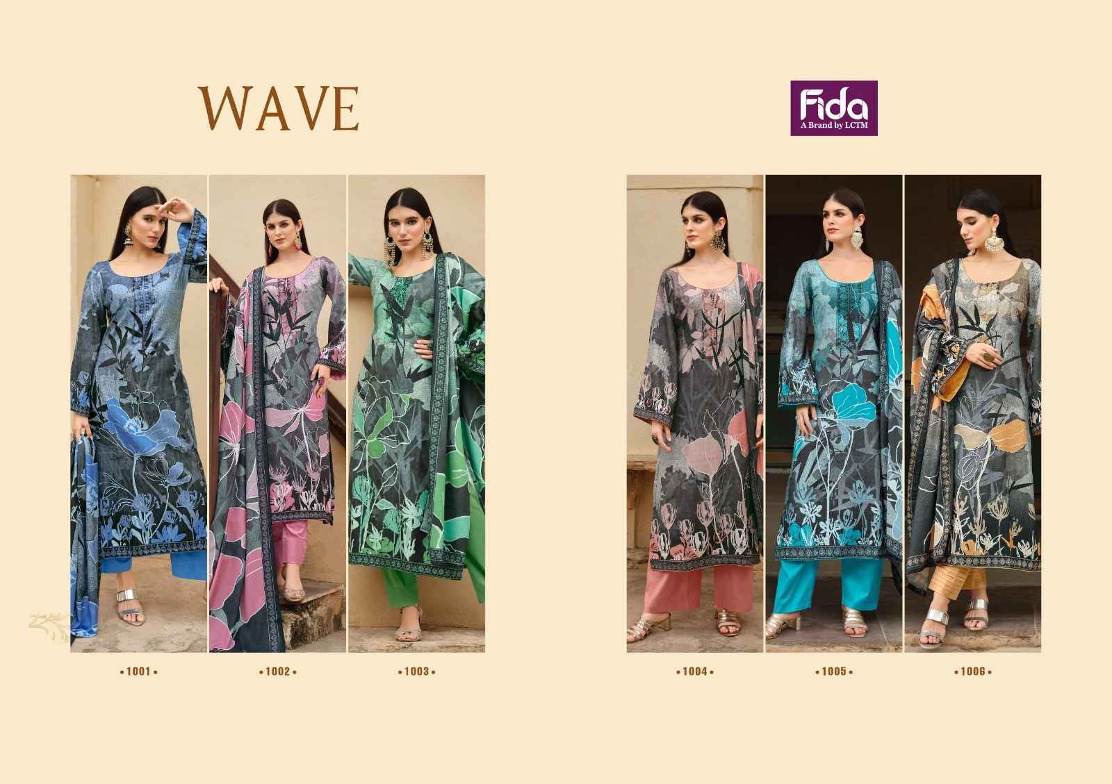 Fida Wave Pashmina Dress Material 6 pcs Catalogue