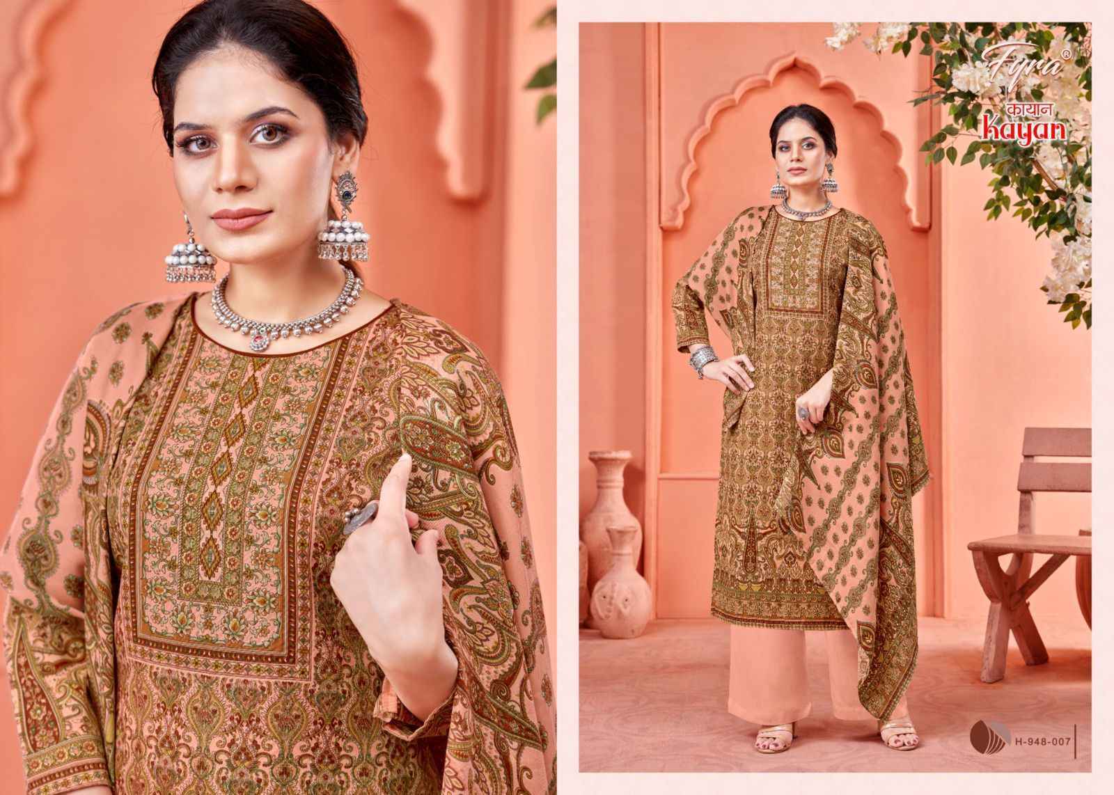 Fyra Kayan Pashmina Dress Material - Surat Wholesale Market