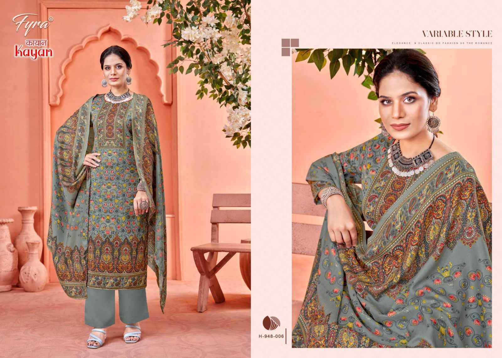 Fyra Kayan Pashmina Dress Material - Surat Wholesale Market