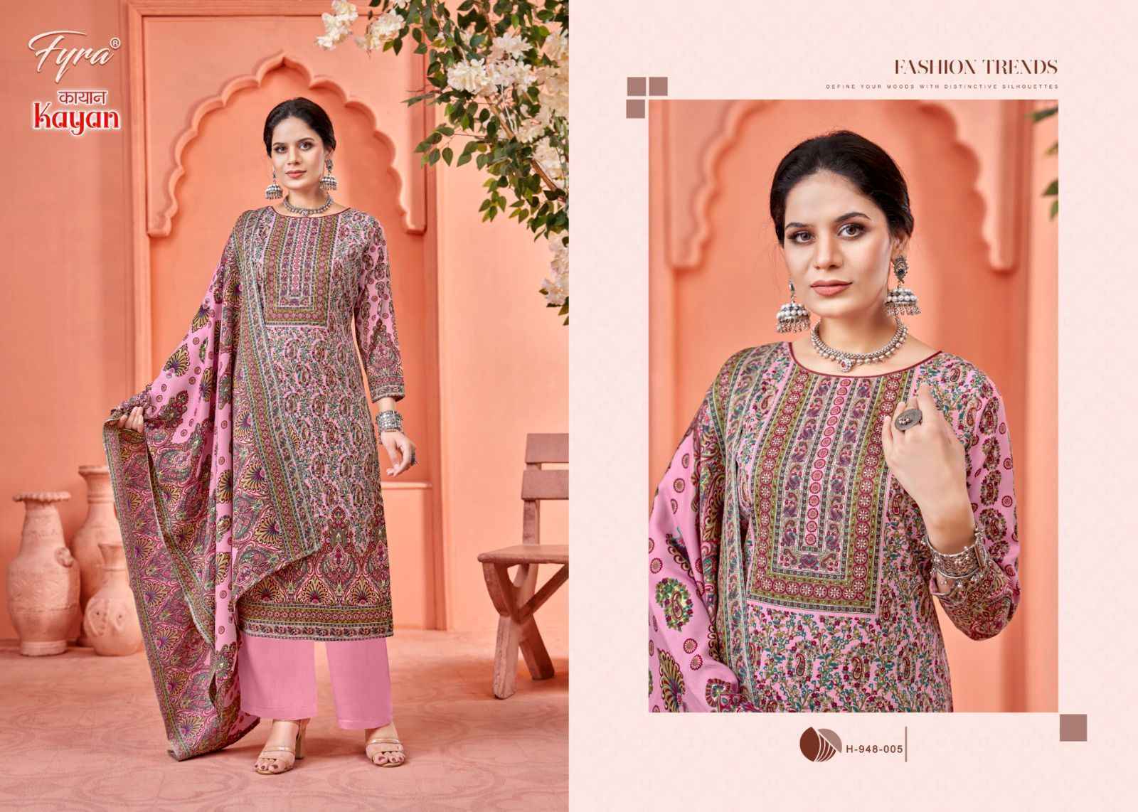 Fyra Kayan Pashmina Dress Material - Surat Wholesale Market