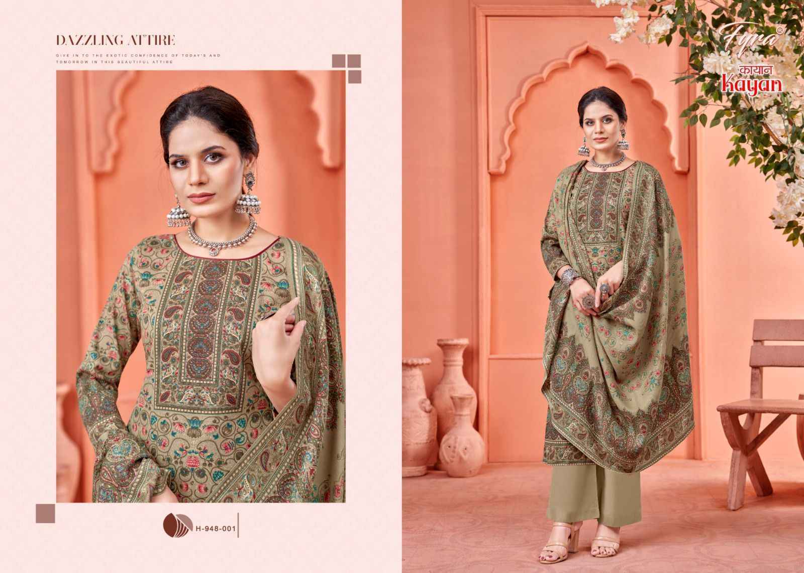 Fyra Kayan Pashmina Dress Material - Surat Wholesale Market