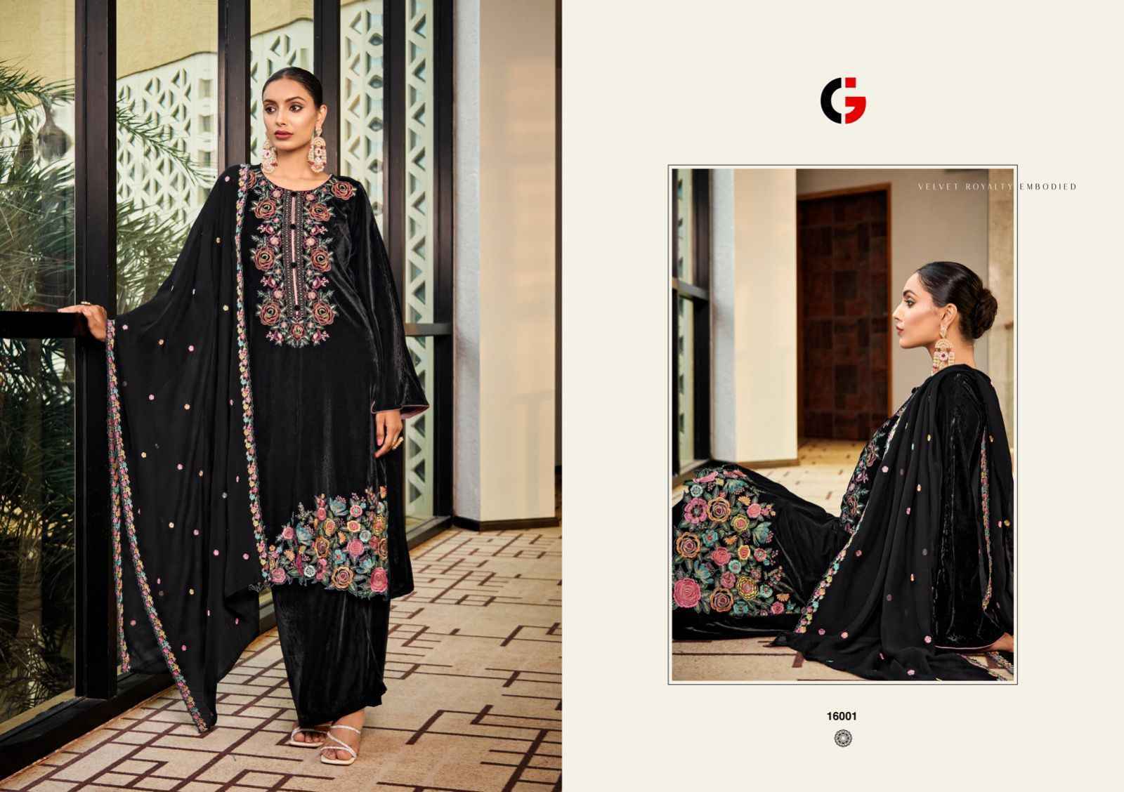 Gull Jee Ek Noor Velvet Dress Material 4 pcs Catalogue - Surat Wholesale Market