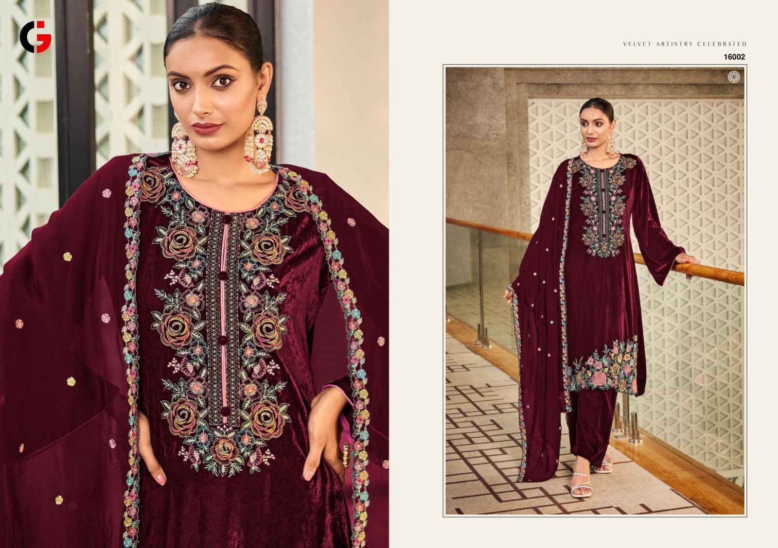 Gull Jee Ek Noor Velvet Dress Material 4 pcs Catalogue - Surat Wholesale Market