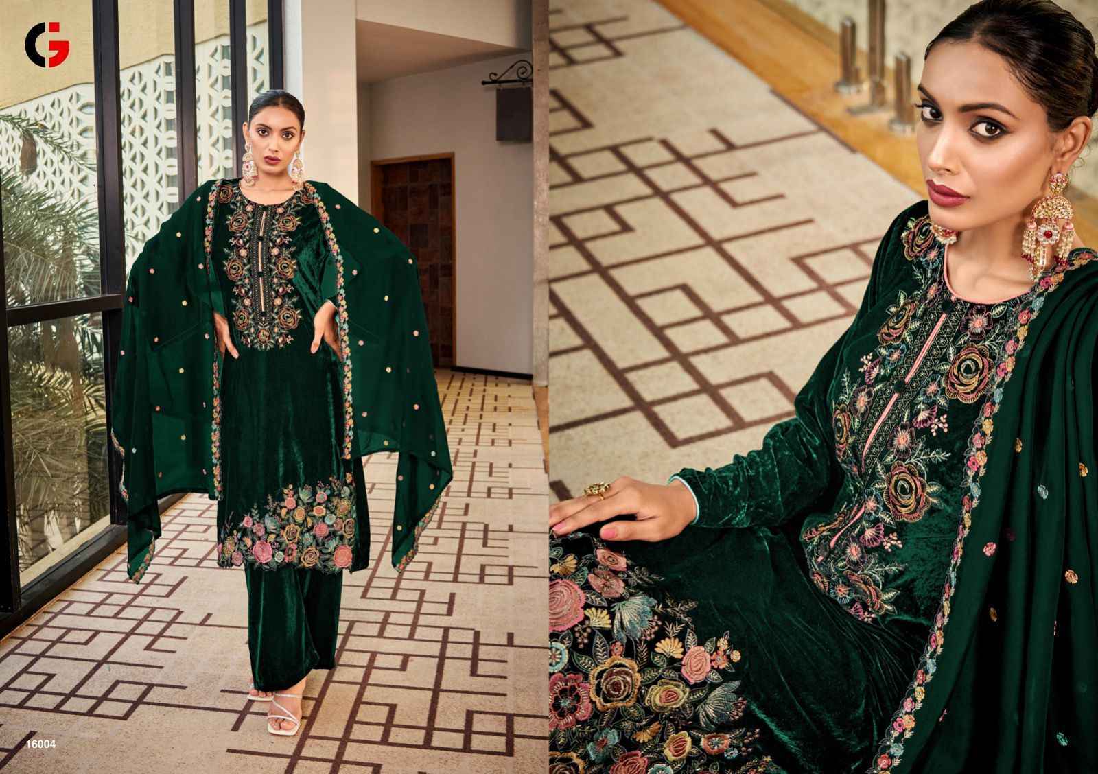 Gull Jee Ek Noor Velvet Dress Material 4 pcs Catalogue - Surat Wholesale Market
