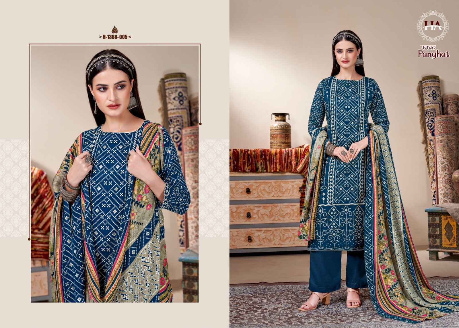 Harshit Fashion Hub Panghat Pashmina Dress Material 8 pcs Catalogue - Surat Wholesale Market