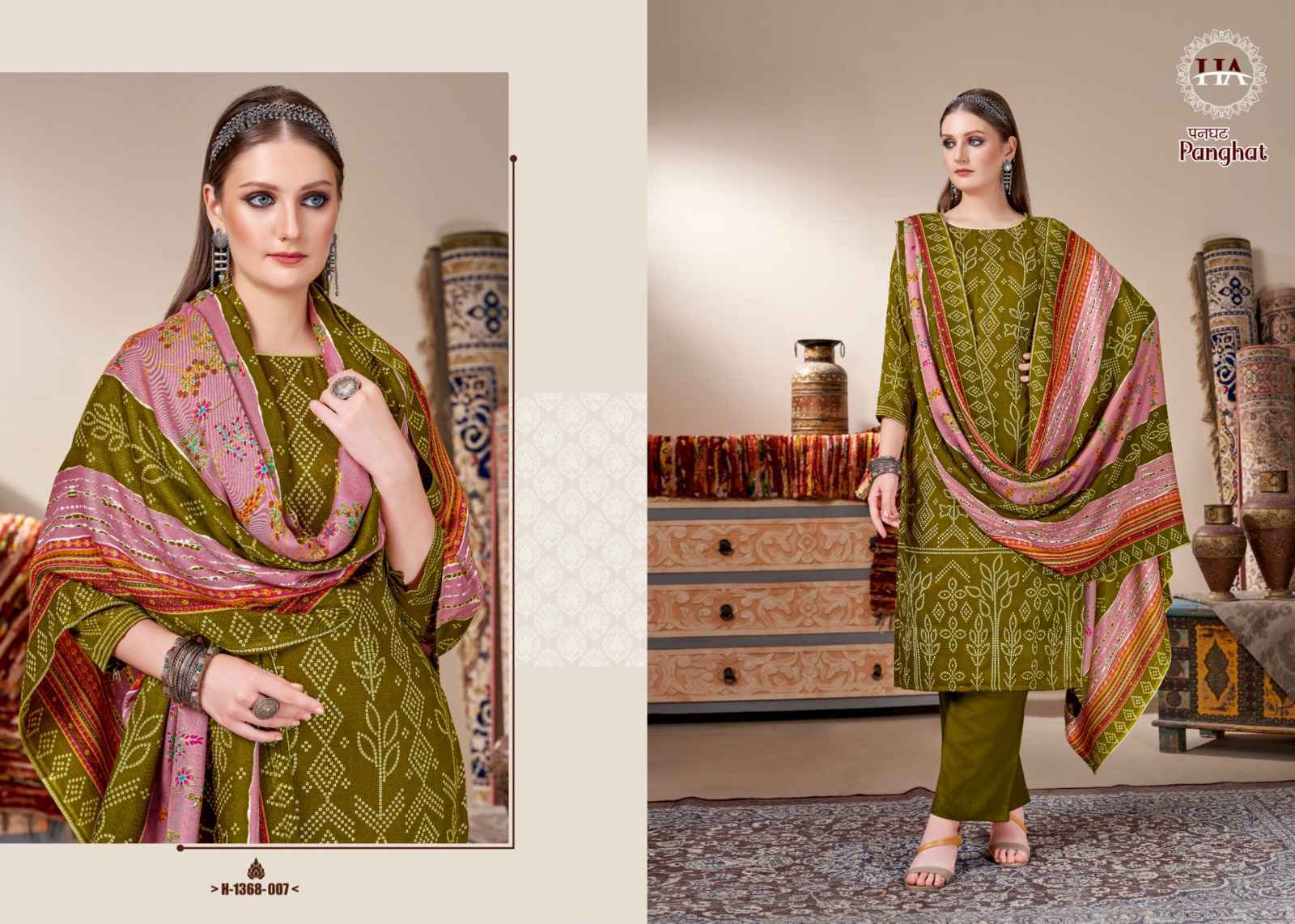 Harshit Fashion Hub Panghat Pashmina Dress Material 8 pcs Catalogue - Surat Wholesale Market