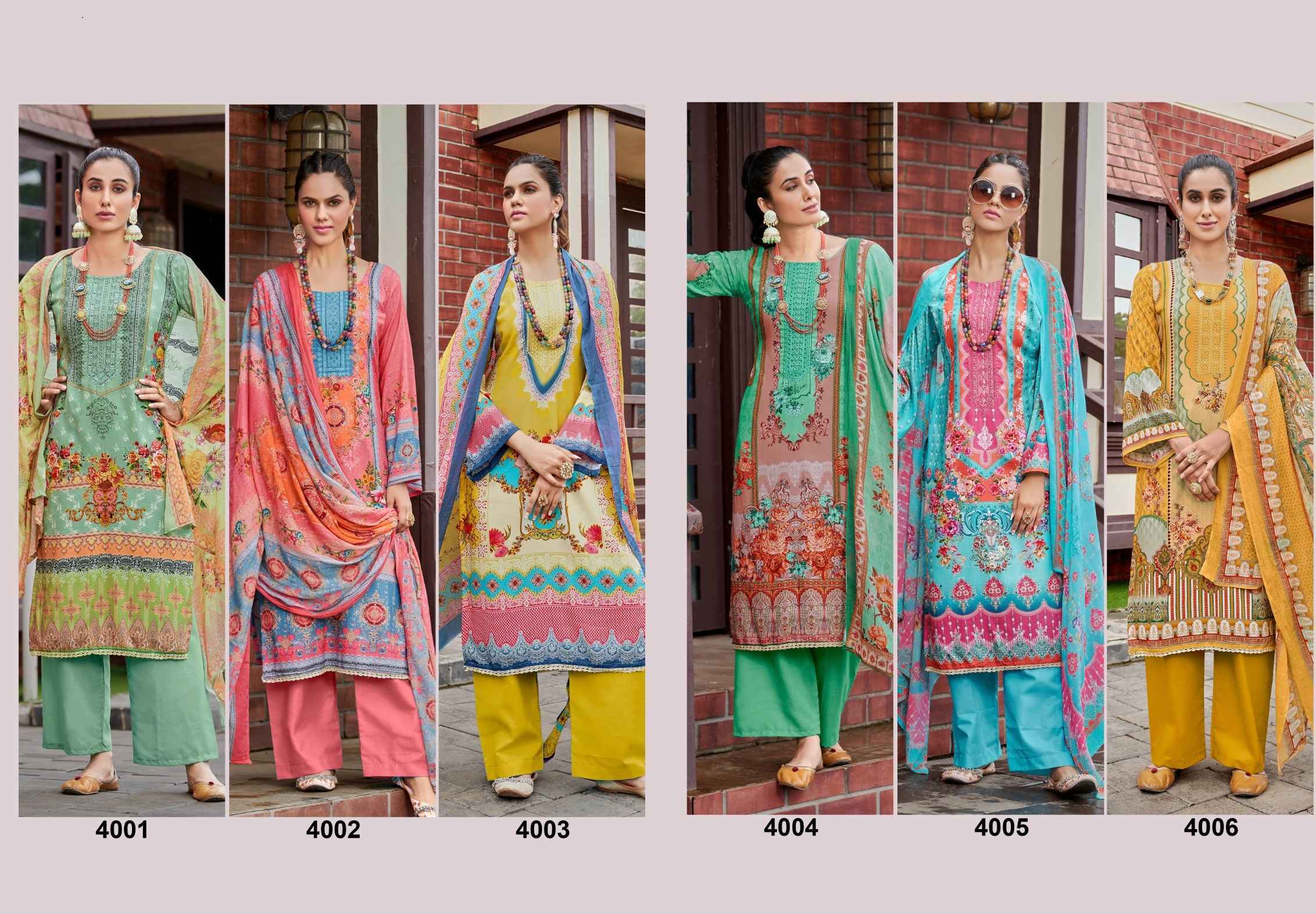 Hermitage Aza Vol 4 Cotton Dress Material 6 pcs Catalogue