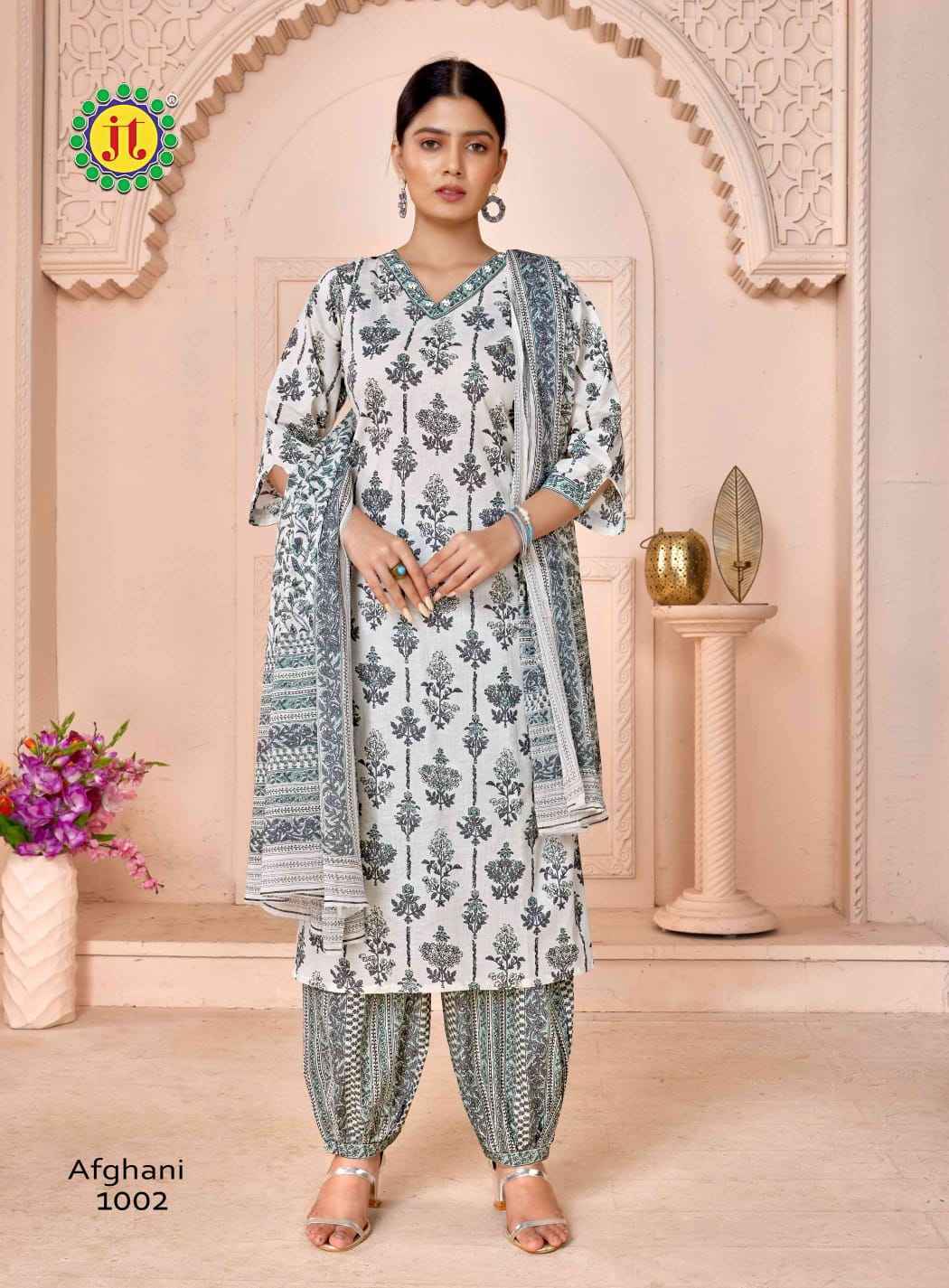 Designer Cotton 60*60 Floral Afghani Suit at Rs.815/Set in surat offer by  MURTI TRENDS