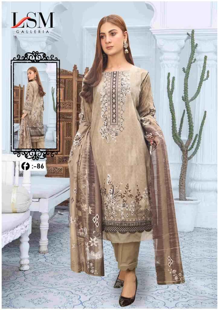 Lsm Galleria Firdous Queen Lawn Vol 8 Lawn Cotton Dress Material 6 pcs Catalogue  - Surat Wholesale Market