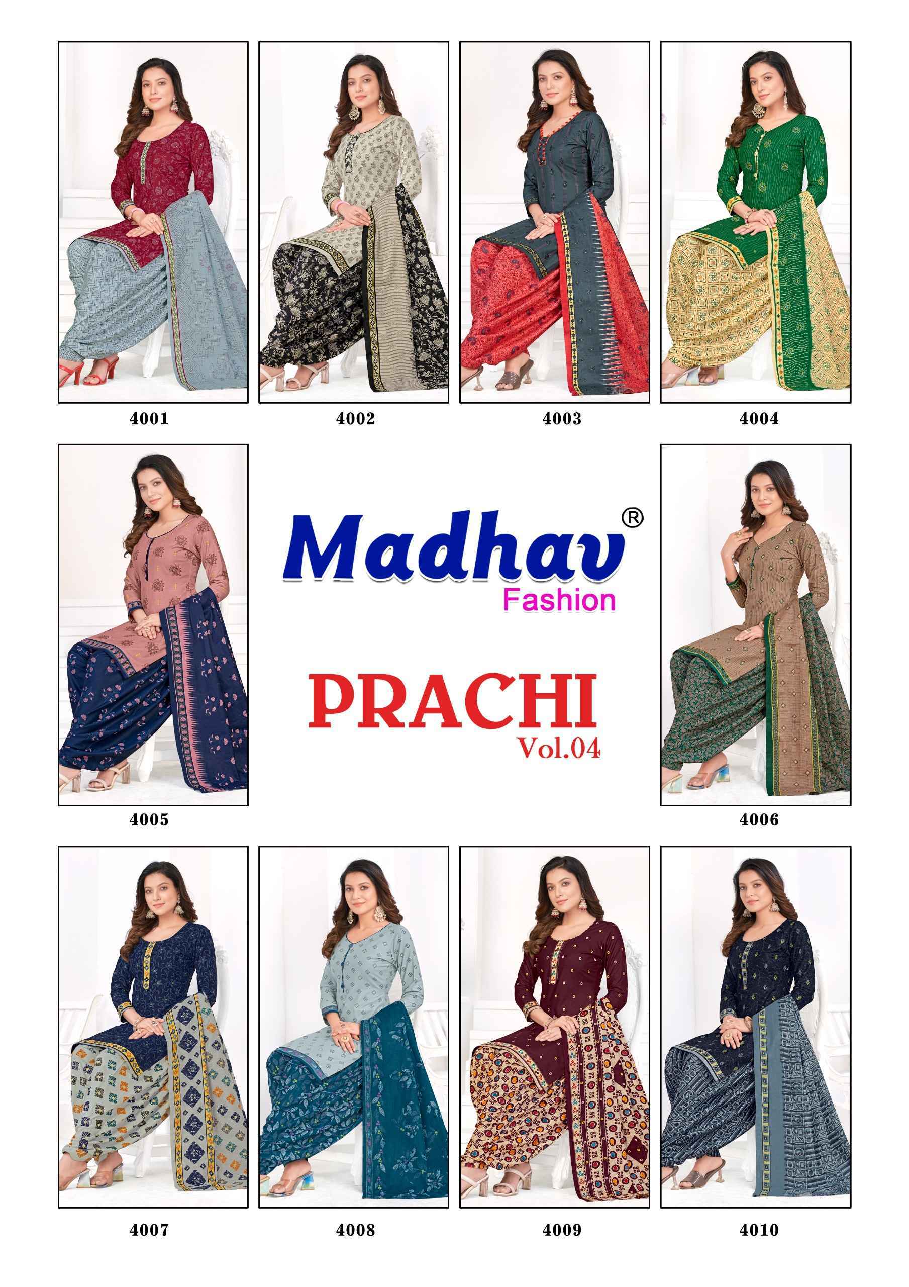 Madhav Fashion Prachi Vol 4 Cotton Dress Material 10 pcs Set