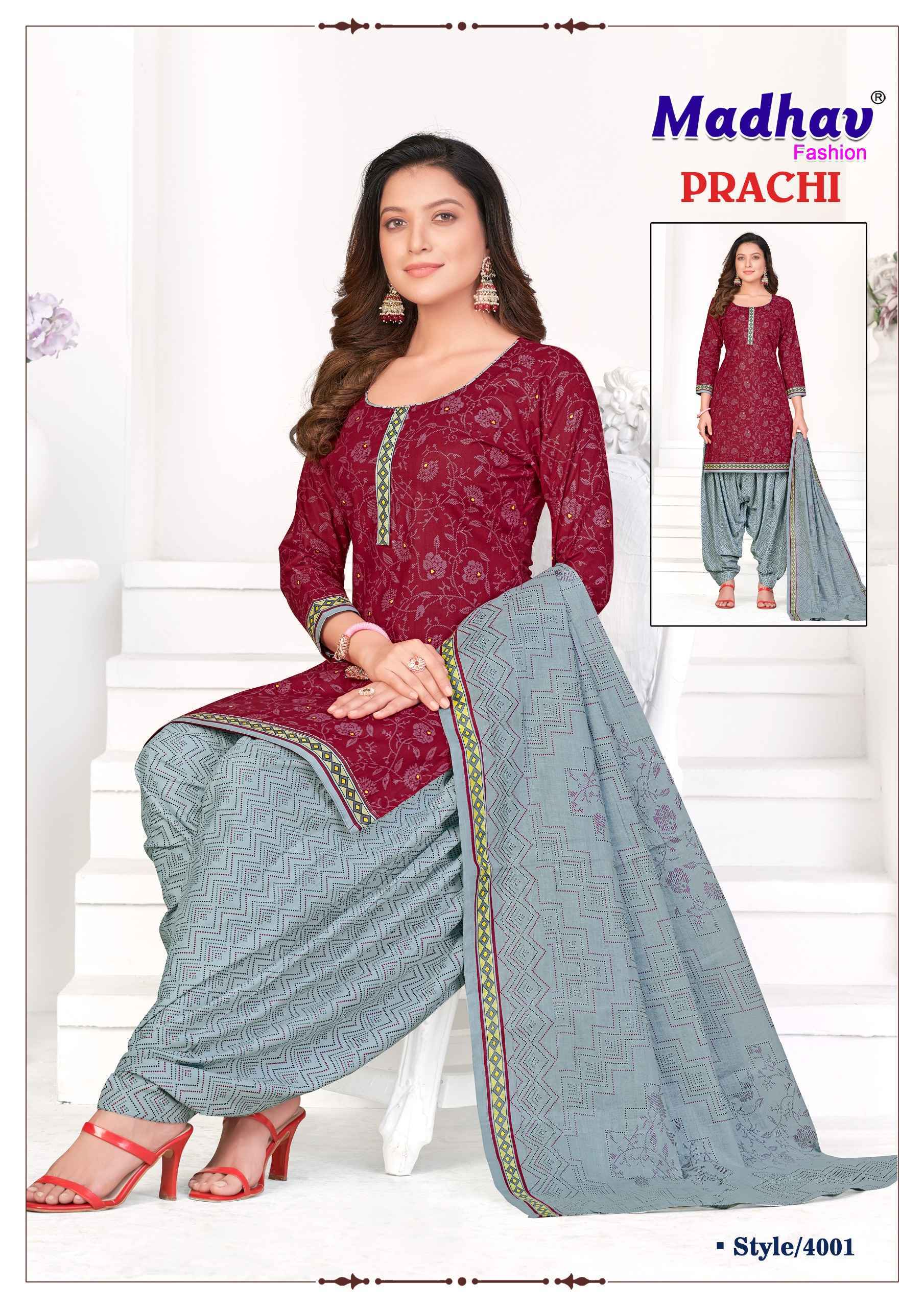 Madhav Fashion Prachi Vol 4 Cotton Dress Material 10 pcs Set