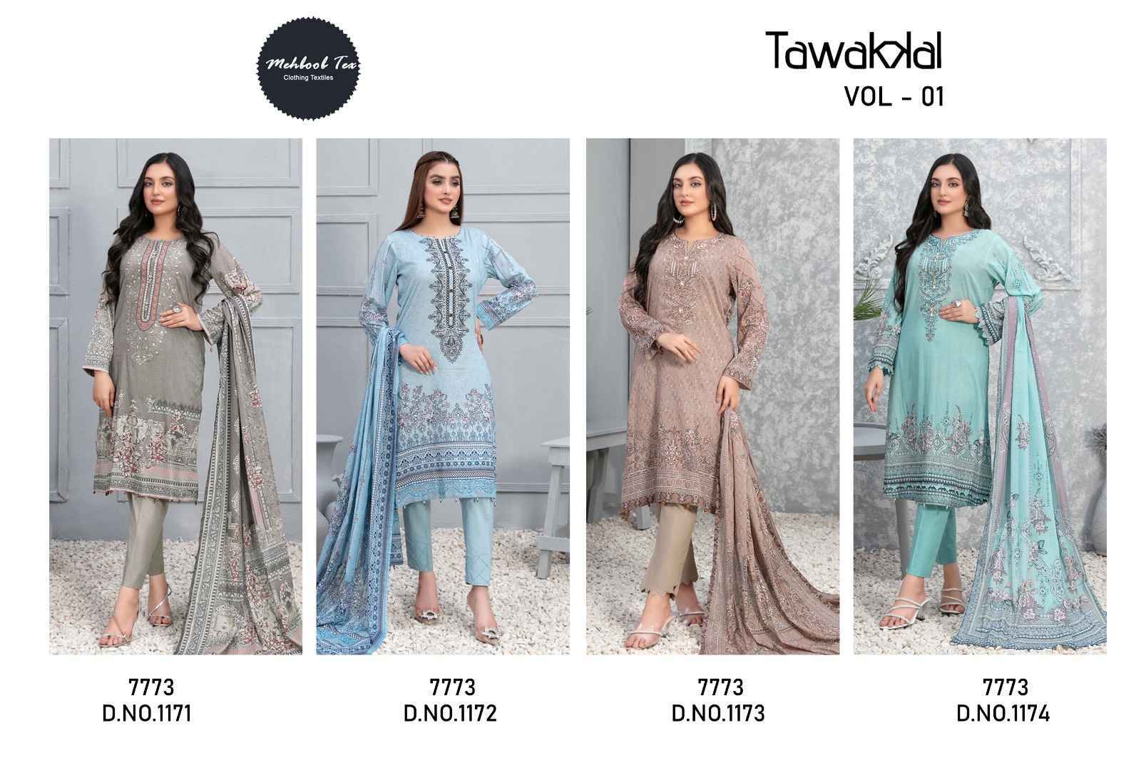 Mehboob Tex Tawakkal Vol 1 Cotton Dress Material 4 pcs Catalogue - Cotton Dupatta