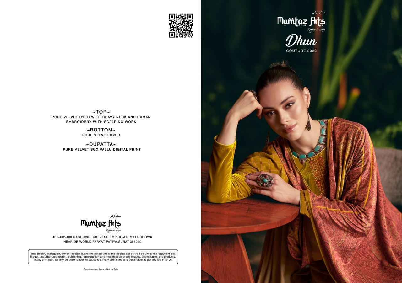 Mumtaz Arts Dhun Velvet Dress Material 5 pcs Catalogue - Surat Wholesale Market