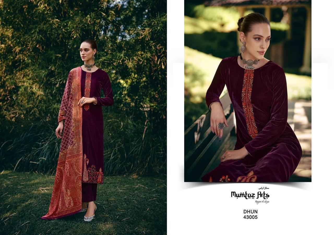 Mumtaz Arts Dhun Velvet Dress Material 5 pcs Catalogue - Surat Wholesale Market