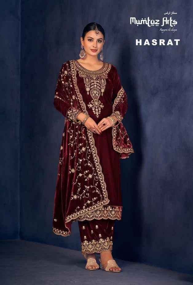 Mumtaz Arts Hasrat Velvet Dress Material 4 pcs Catalogue - Surat Wholesale Market