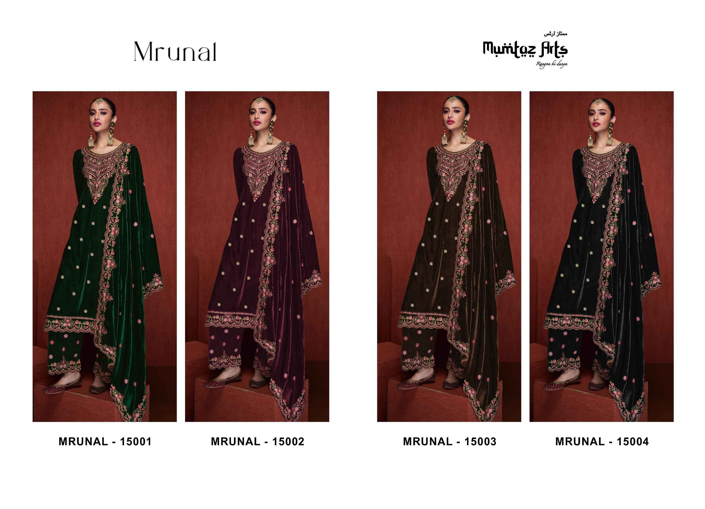 Mumtaz Arts Mrunal Velvet Dress Material 4 pcs Catalogue - Surat Wholesale Market