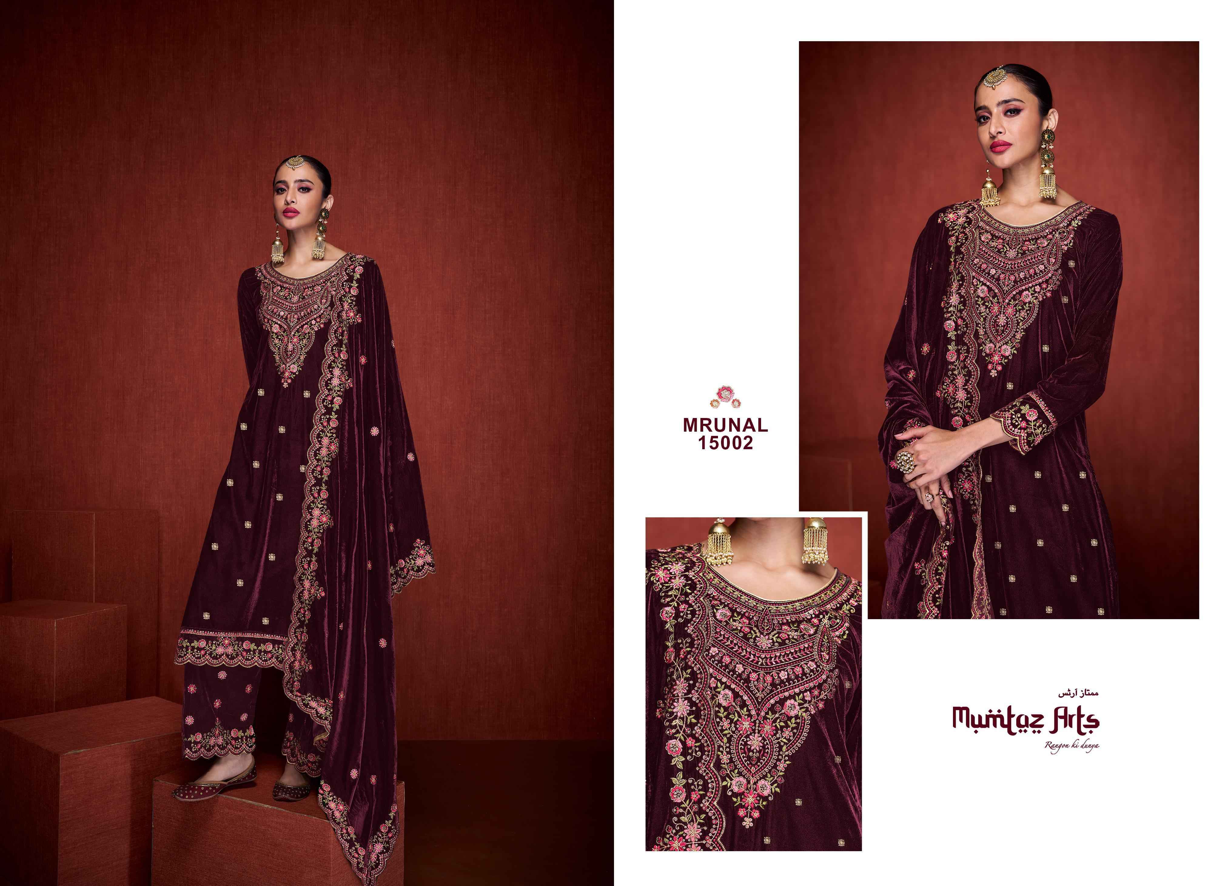 Mumtaz Arts Mrunal Velvet Dress Material 4 pcs Catalogue - Surat Wholesale Market
