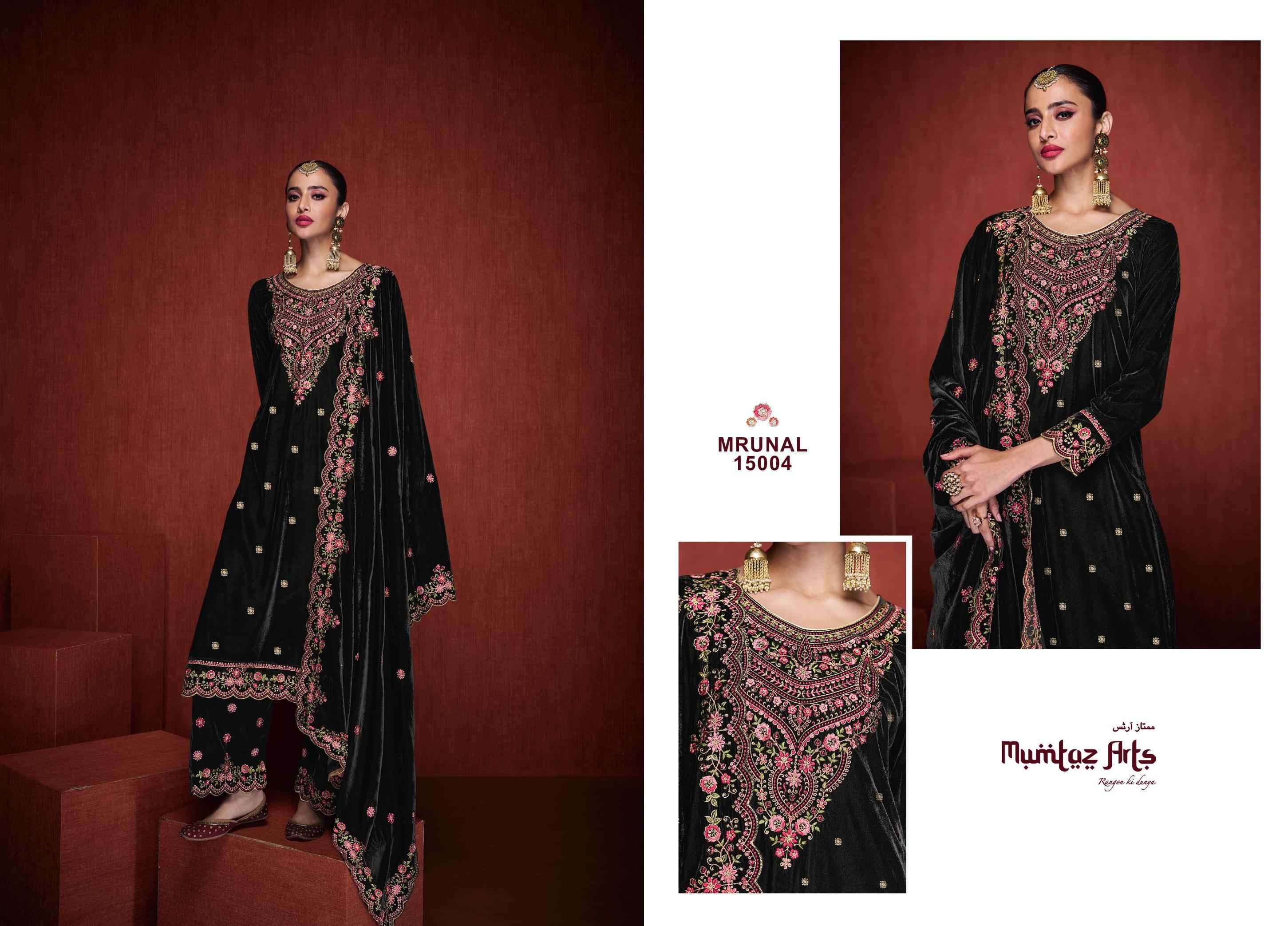 Mumtaz Arts Mrunal Velvet Dress Material 4 pcs Catalogue - Surat Wholesale Market