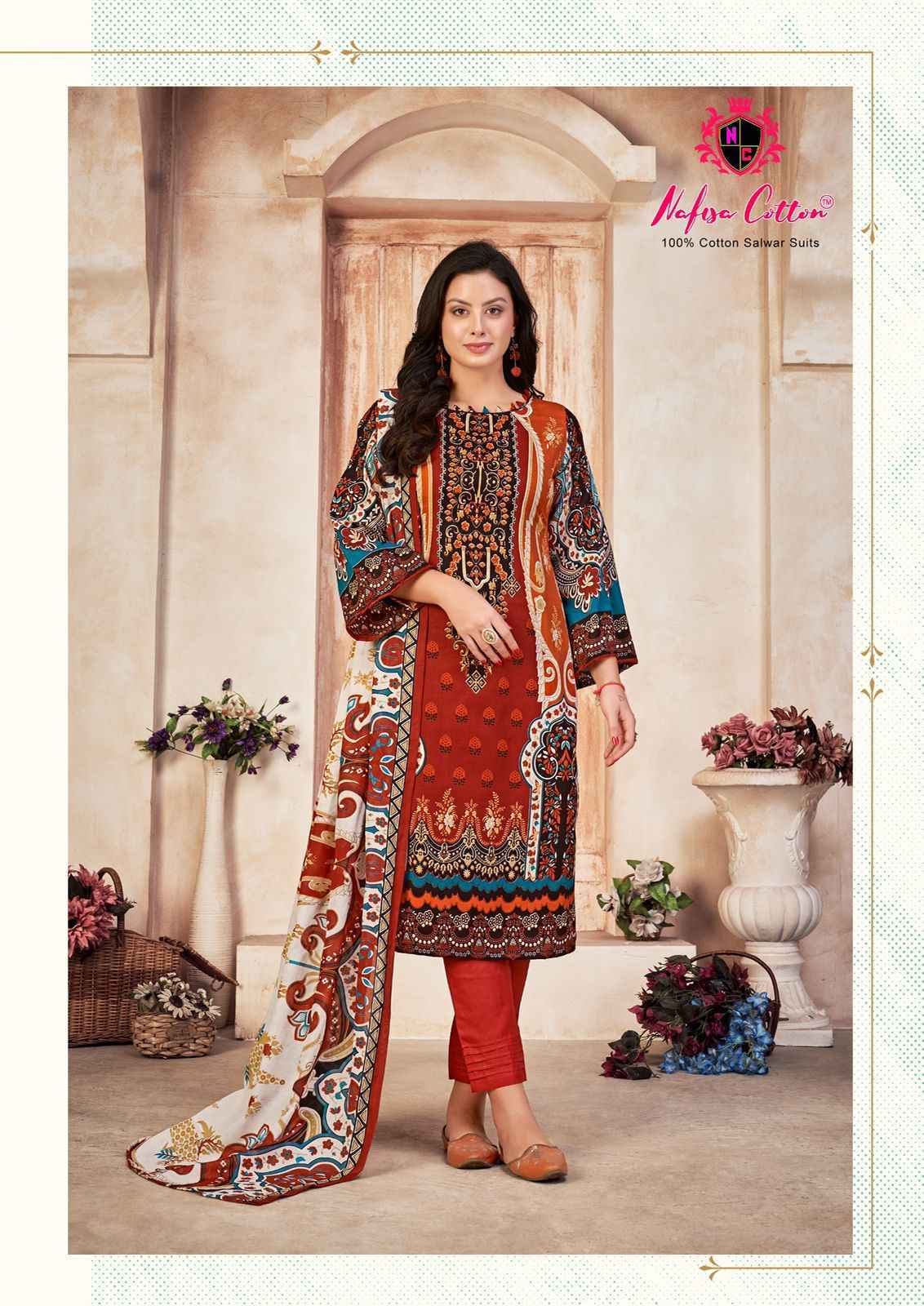 ramaiya alfaaz catalogue cotton satin embroidery work salwar suits wholesale  collection from surat - SM CREATION