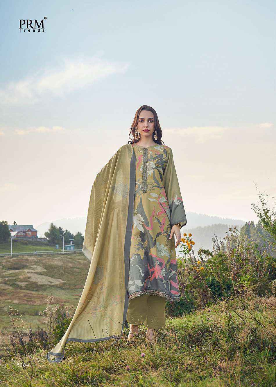 PRM Trendz Vaari Pashmina Dress Material 8 pcs Catalogue - Surat Wholesale Market