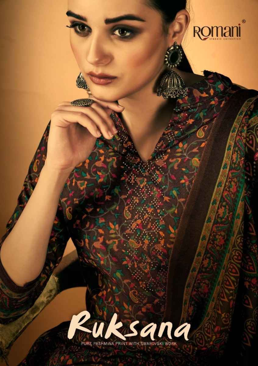 Romani Ruksana Pashmina Spun Dress Material - Surat Wholesale Market