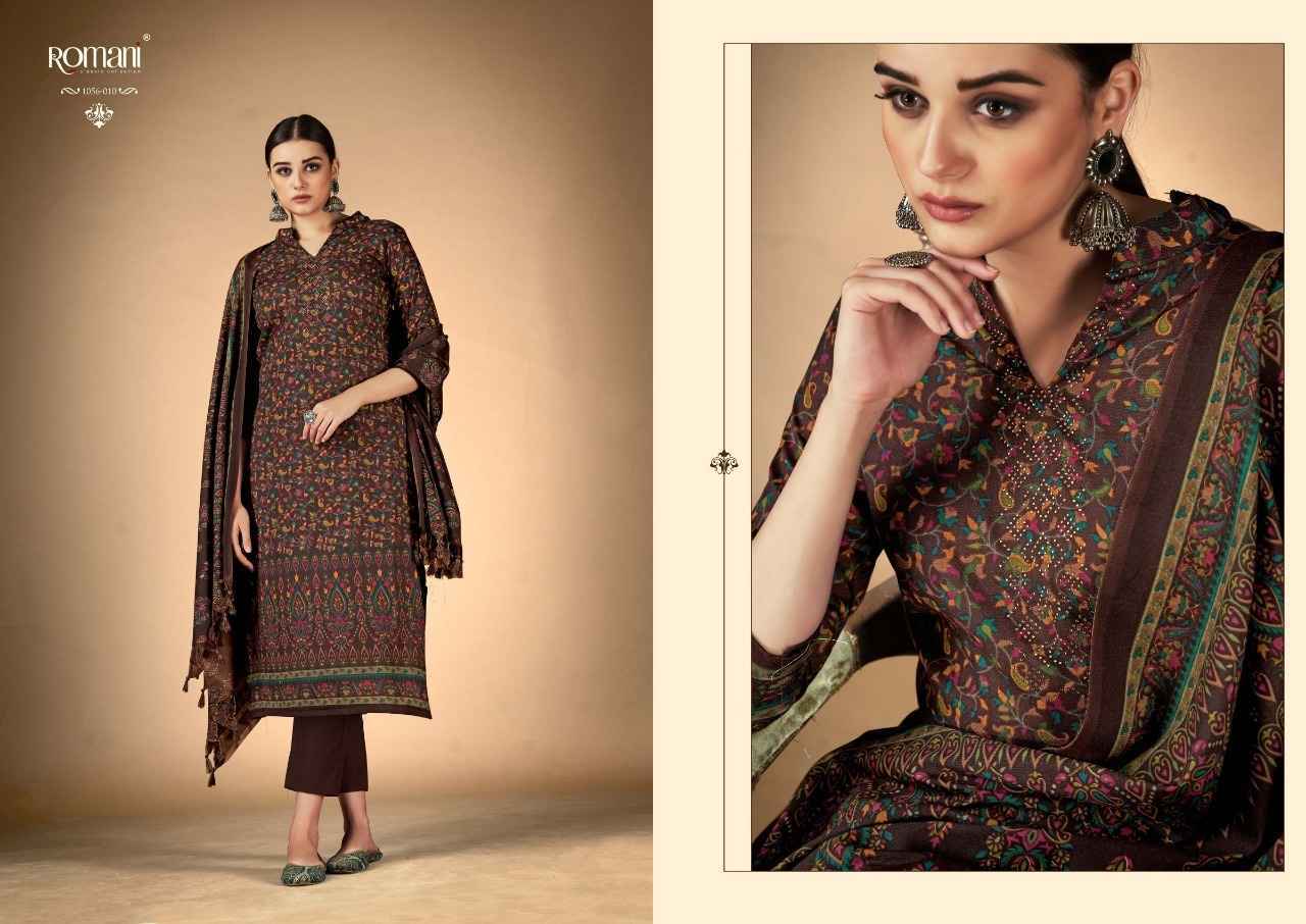 Romani Ruksana Pashmina Spun Dress Material - Surat Wholesale Market