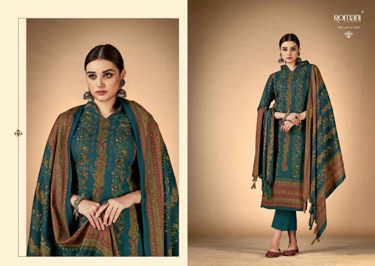 Romani Ruksana Pashmina Spun Dress Material - Surat Wholesale Market